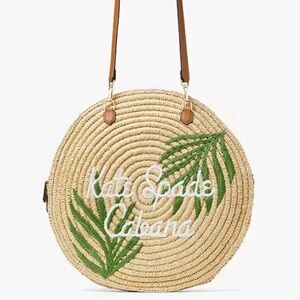 Kate Spade Sunkiss Cabana Straw Circle Tote Bag